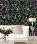 Elegant Wildflowers on Black Background Wallpaper Fashionable