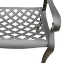 Aluminum 7pc Black Round Patio Dining Set, Lazy Susan, Six Chairs
