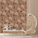 Brown Floral Wallpaper