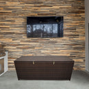 Brown Wicker Patio Deck Box with 113 Gallon Storage and Metal Frame