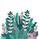 Green and Pink Plants Wallpaper