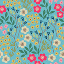 Voguish Blue Floral Wallpaper Vogue