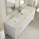James Martin Myrrin 72" Double Bathroom Vanity, Bright White