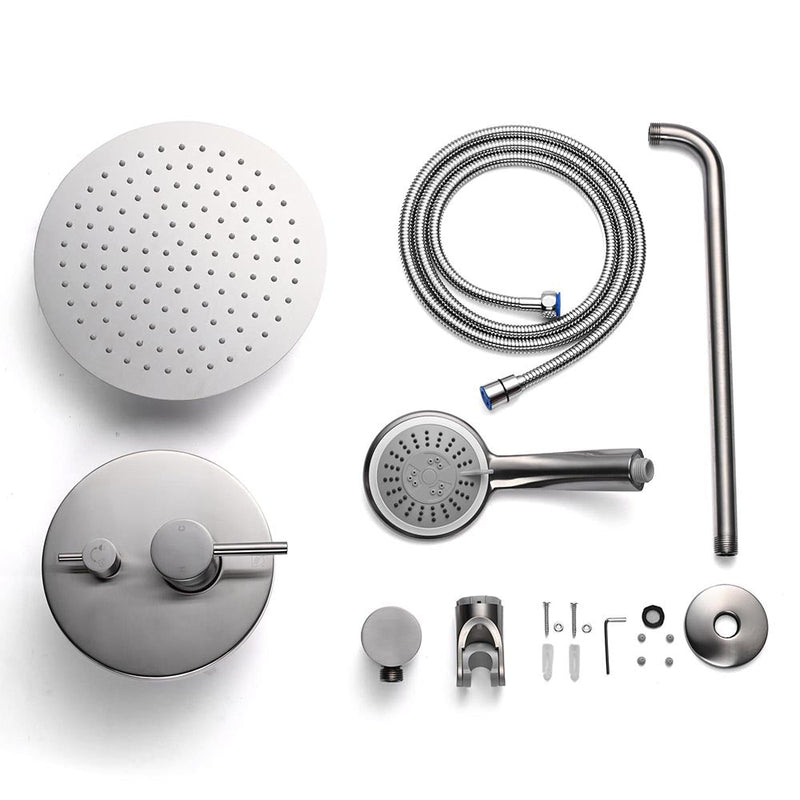 Aquaterior Shower Faucet Set with Handheld 10" Round Shower Head