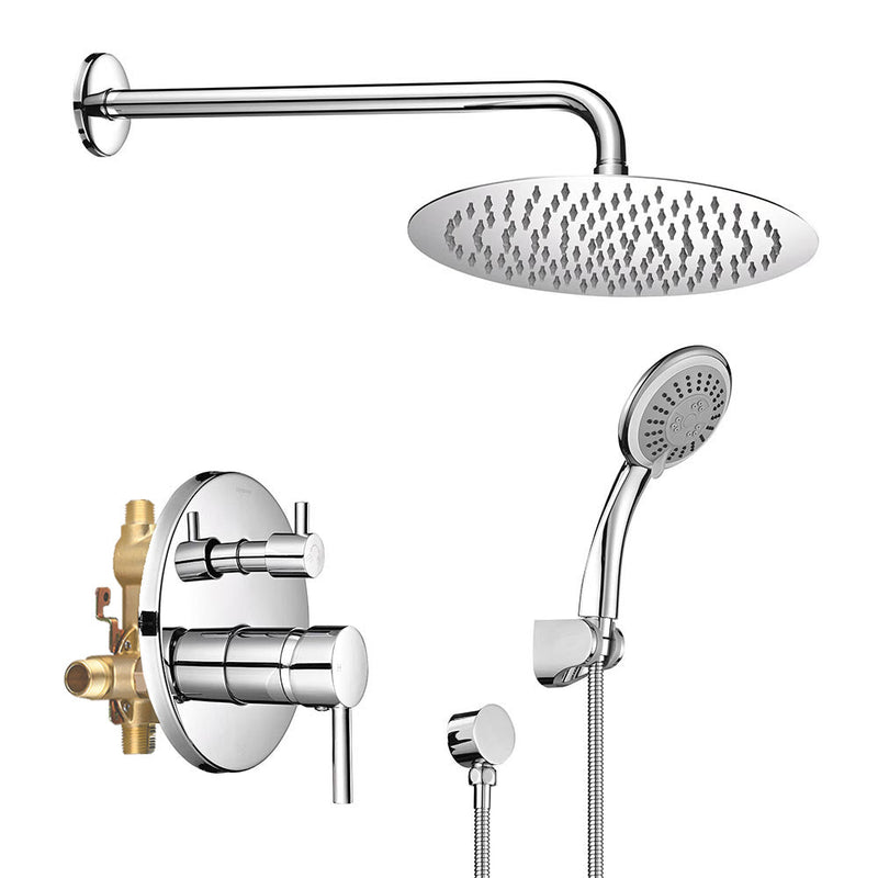 Aquaterior Shower Faucet Set with Handheld 10" Round Shower Head