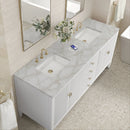 James Martin Myrrin 72" Double Bathroom Vanity, Bright White