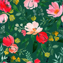 Fashionable Modern Green Floral Modish Wallpaper