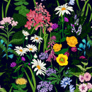 Contemporary Modern Dark Wallpaper with Flowers