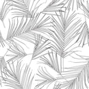 White Wallpaper with Plant's Leaves