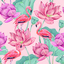 Tropical Picture with Flamingos Wallpaper
