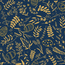 Dark Blue Herbs Wallpaper