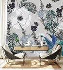 Grey Floral Wallpaper