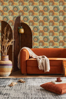 Indian Orange Pattern Wallpaper