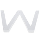 Arial Font White Painted MDF Wood Letter W (6 Inches)