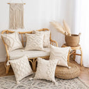 Wabi-sabi beige geometric tufted cushion cover living room pillow