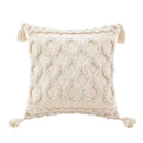Wabi-sabi beige geometric tufted cushion cover living room pillow