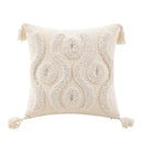 Wabi-sabi beige geometric tufted cushion cover living room pillow