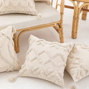 Wabi-sabi beige geometric tufted cushion cover living room pillow