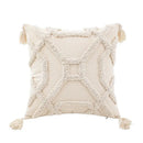 Wabi-sabi beige geometric tufted cushion cover living room pillow