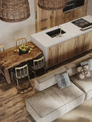 Wabi sabi brown handmade rattan seaside pendant lamp dining room