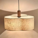 Wabi-sabi cream chandelier lamp bedroom fabric pendant light