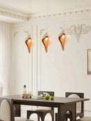 Wabi sabi cream gypsum pendant lamp shell design for living room