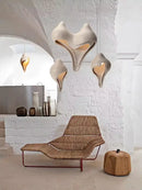 Wabi sabi cream gypsum pendant lamp shell design for living room