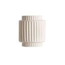 Wabi-sabi cream white resin fluted wall lamp for bedroom