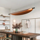Wabi sabi led wood pendant light for dining room amber glow