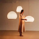 Wabi-sabi ribbed fabric light luxury chandelier – bedroom pendant light