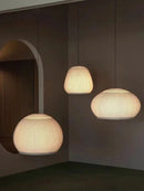 Wabi-sabi ribbed fabric light luxury chandelier – bedroom pendant light