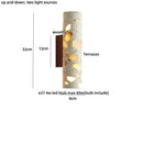 Wabi sabi terrazzo and wood led wall lights bedroom sconce