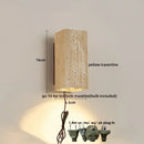 Wabi sabi terrazzo and wood led wall lights bedroom sconce