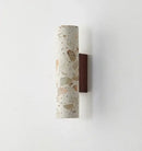 Wabi sabi terrazzo and wood led wall lights bedroom sconce