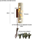 Wabi sabi terrazzo and wood led wall lights bedroom sconce