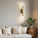 Wabi sabi terrazzo and wood led wall lights bedroom sconce