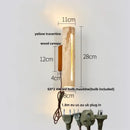 Wabi sabi terrazzo and wood led wall lights bedroom sconce