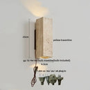 Wabi sabi terrazzo and wood led wall lights bedroom sconce