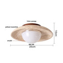 Wabi sabi travertine and wood ceiling lamp bedroom glass globe