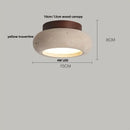 Wabi sabi travertine and wood ceiling lamp bedroom glass globe