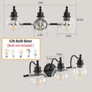 Wall Lights Bedroom Vanity with Glass Shades and E26 Socket