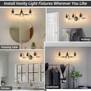 Wall Lights Bedroom Vanity with Glass Shades and E26 Socket