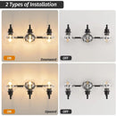 Wall Lights Bedroom Vanity with Glass Shades and E26 Socket