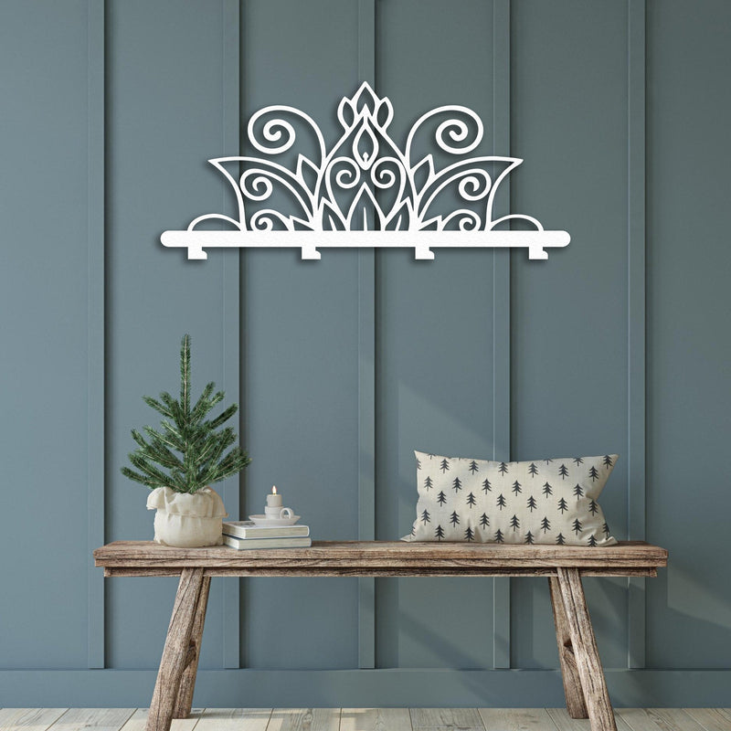 Mandala Style Metal Coat Rack