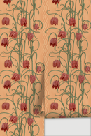 Campanas Wallpaper, peach and rust