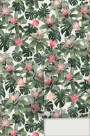 Rad Bromeliad Wallpaper, white