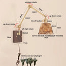 Walnut and brass cube glass led wall sconce bedroom mirror light