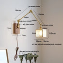 Walnut and brass cube glass led wall sconce bedroom mirror light