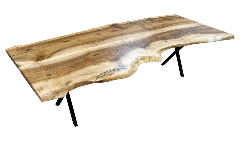 Walnut Living edge Kitchen Dining Table Matte Lacquered Natural (W)40" (L)100" (H)29.5"