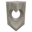 Walnut Travertine Designer Pedestal Stand-Alone Hearth Shape Sink (W)18" (L)18" (H)33" angle view